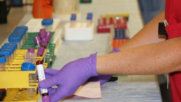 Blood samples are tested for Lynch syndrome in a lab at The Ohio State University Comprehensive Center Center – Arthur G. James Cancer Hospital and Richard J. Solove Research Institute. The inherited gene mutation predisposes someone to colon cancer, and correctly diagnosing it can be the key to cancer prevention for those patients.